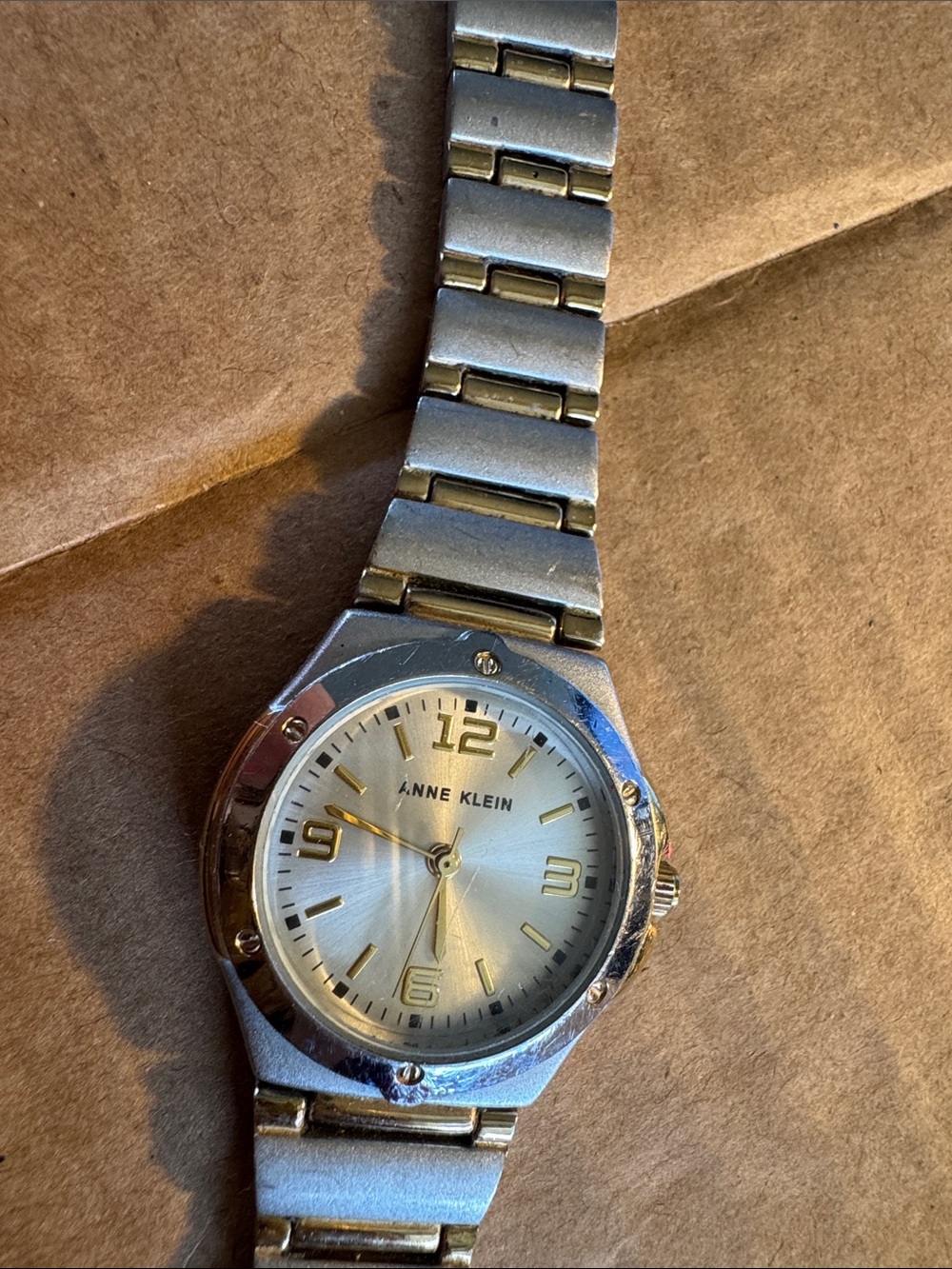 Anne Klein Two-Tone Silver and Gold Round Dial Watch